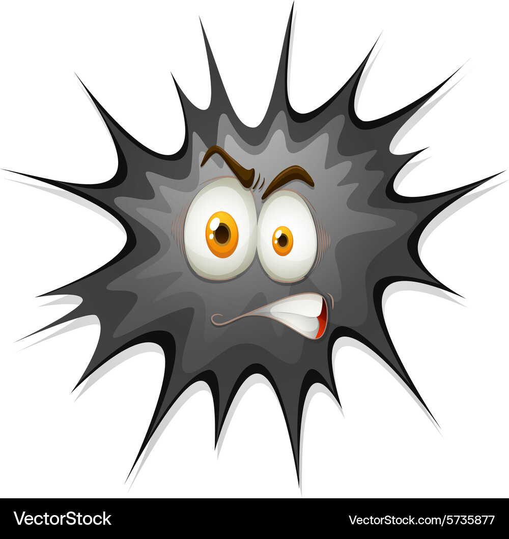 Black explode with face Vector Image