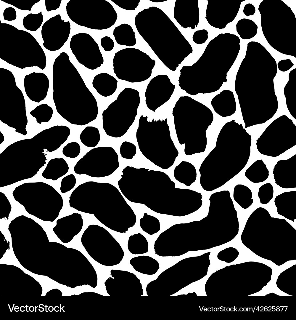 Black uneven specks ink blobs seamless pattern vector image