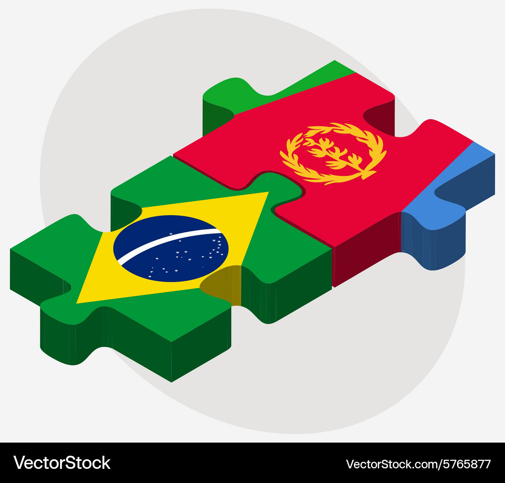 Brazil and eritrea flags Vector Image