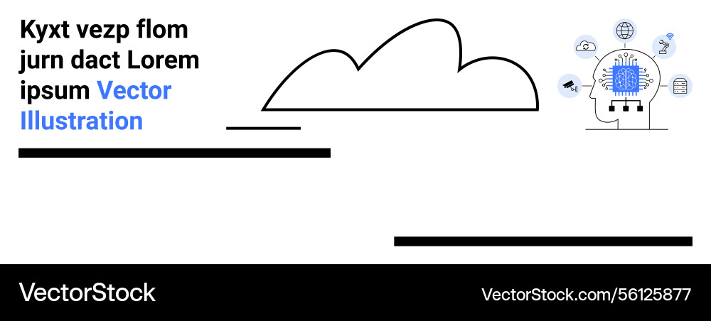 Cloud computing and ai concept with neural network Cloud computing and ai concept with neural network vector image