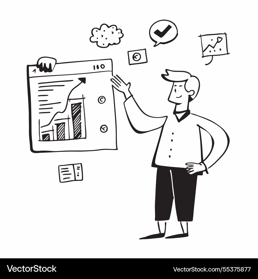 Sales manager with ai forecasting concept Vector Image
