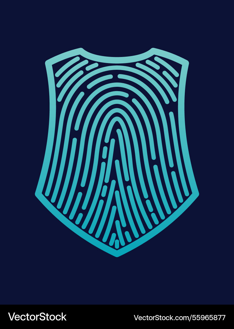 Secure shield fingerprint scan Secure shield fingerprint scan vector image