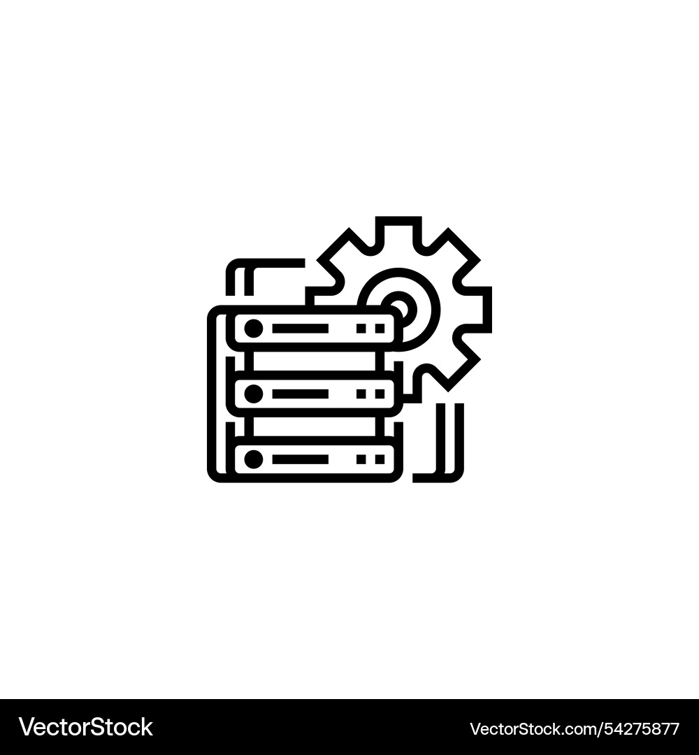 Server-Netzwerk-Konfigurationseinstellung Zeilensymbol Server-Netzwerk-Konfigurationseinstellung Zeilensymbol vektorbild