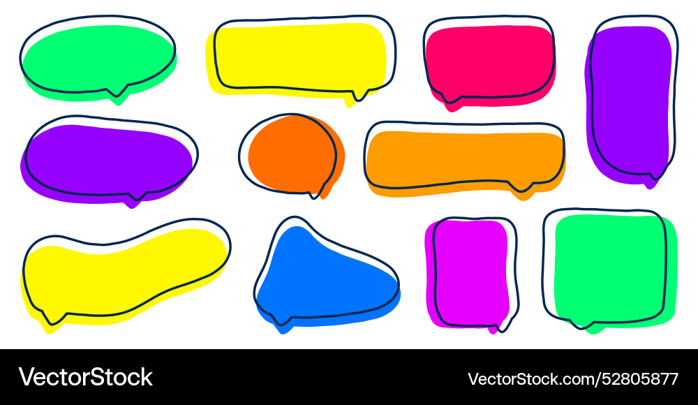 Set of bright clouds for text on transparent Vector Image