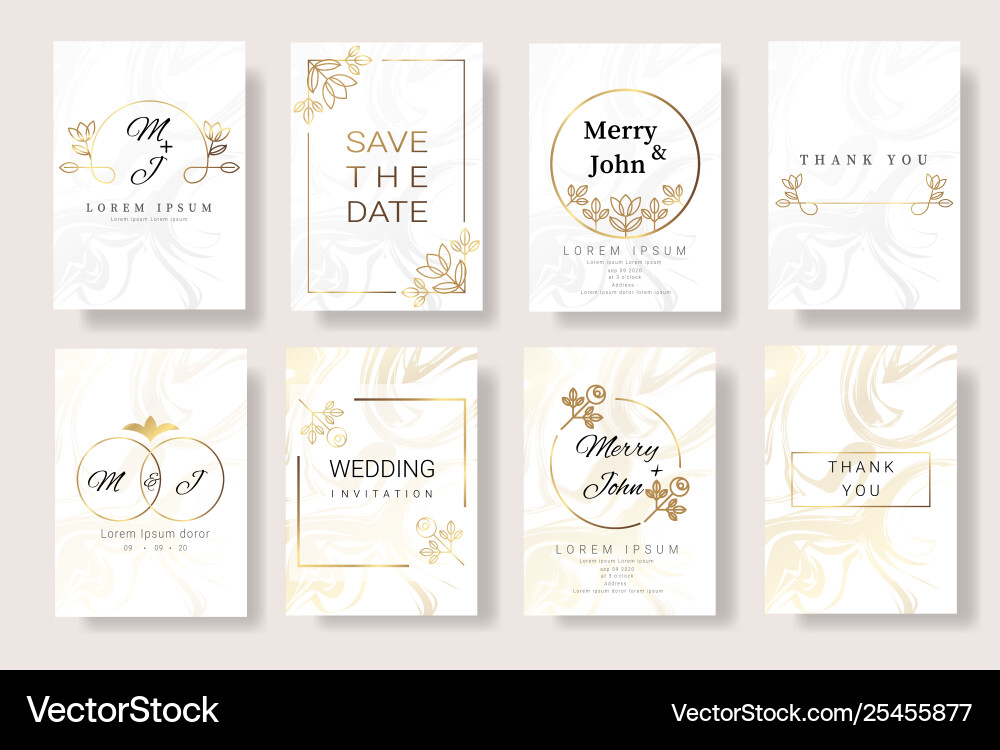 Set wedding invitation cardsave date vector image