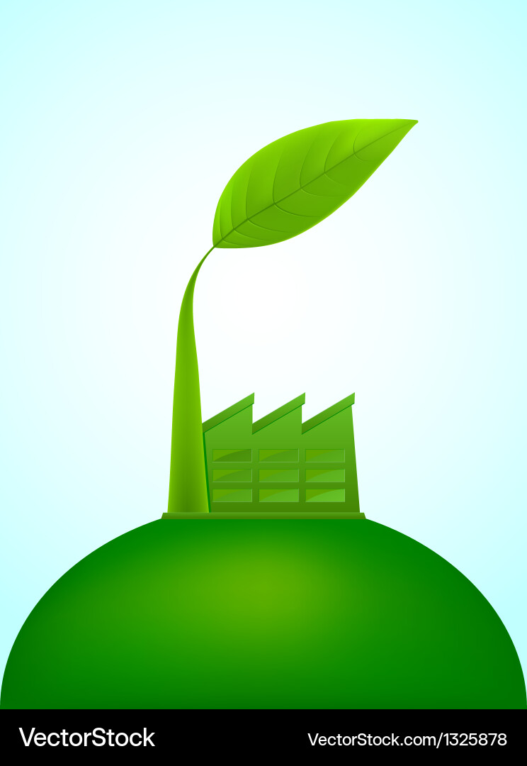 Clean Factory on Green Planet Vector Image