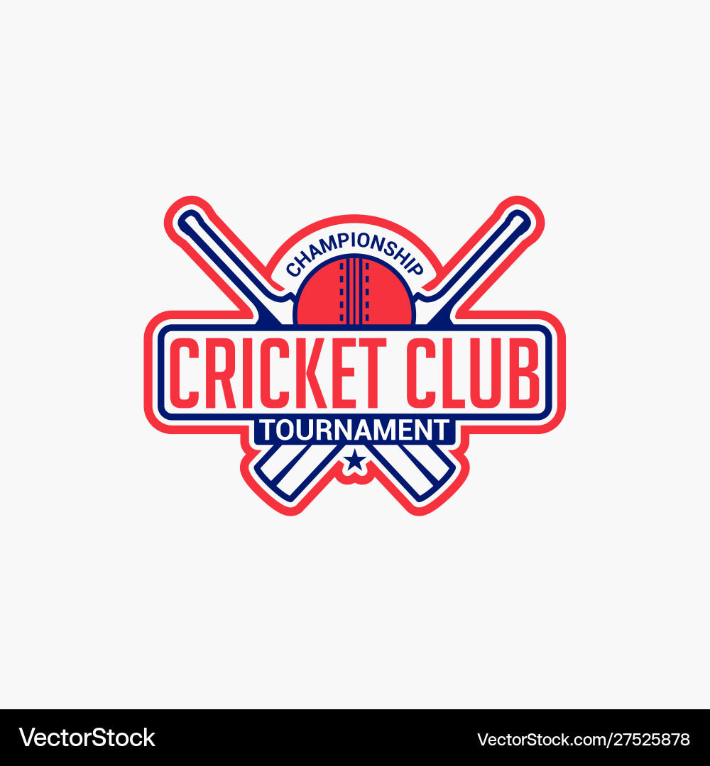Cricket club badge logo-5 Vector Image