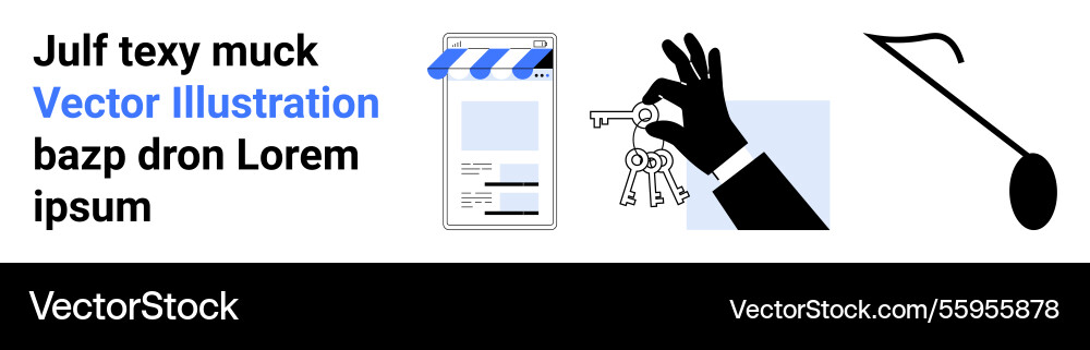 Digital storefront hand with keys and crowbar Digital storefront hand with keys and crowbar vector image