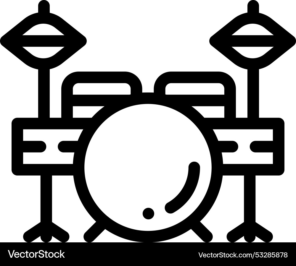 Drum set icon thin linear style design isolated Drum set icon thin linear style design isolated vector image