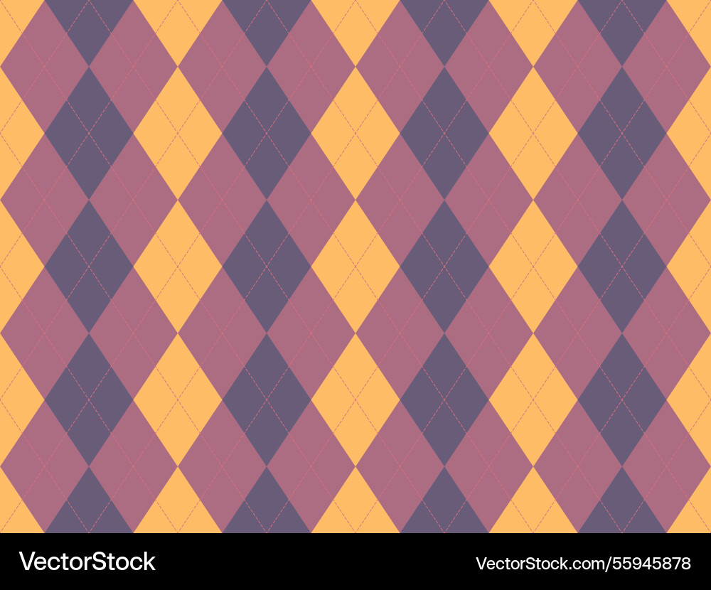Elegant argyle pattern in muted gold mauve vector image