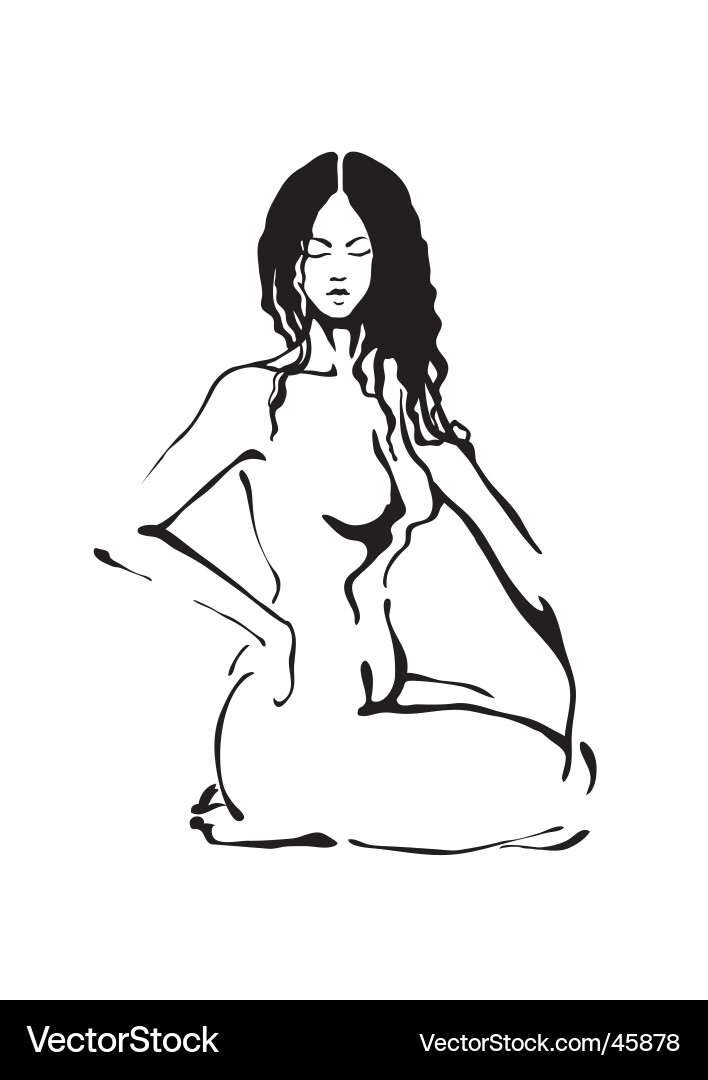 Elegant Nude Figure Vector Image