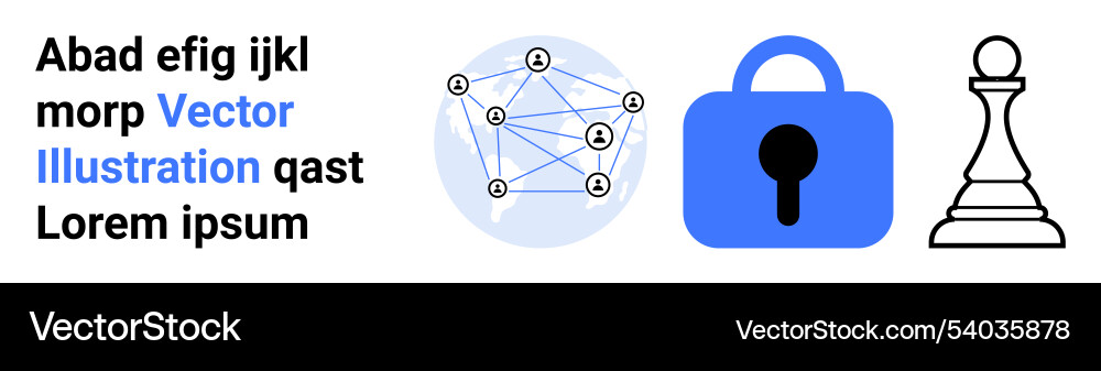Modern data network security and strategy Vector Image