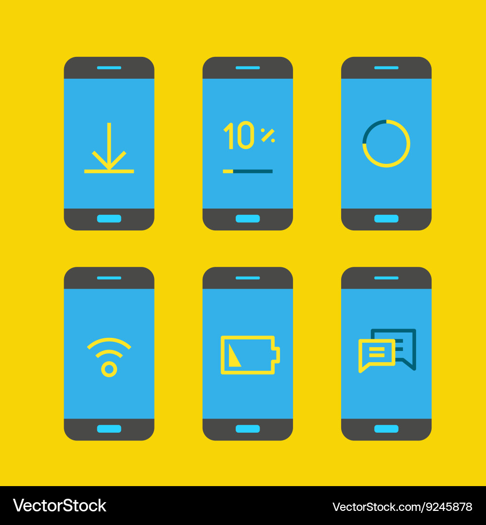 Modern gadget with different system messages vector image