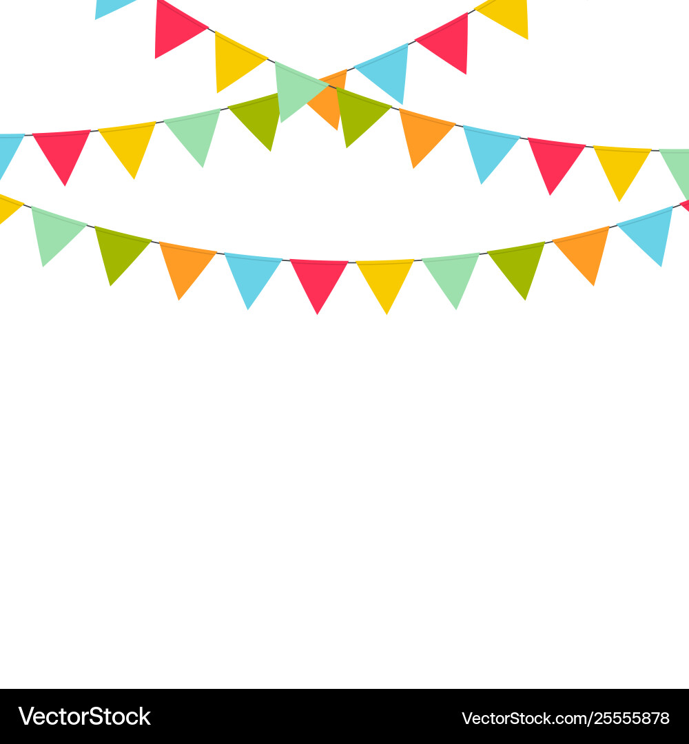 Multicolored bright buntings garlands Multicolored bright buntings garlands Vector Image