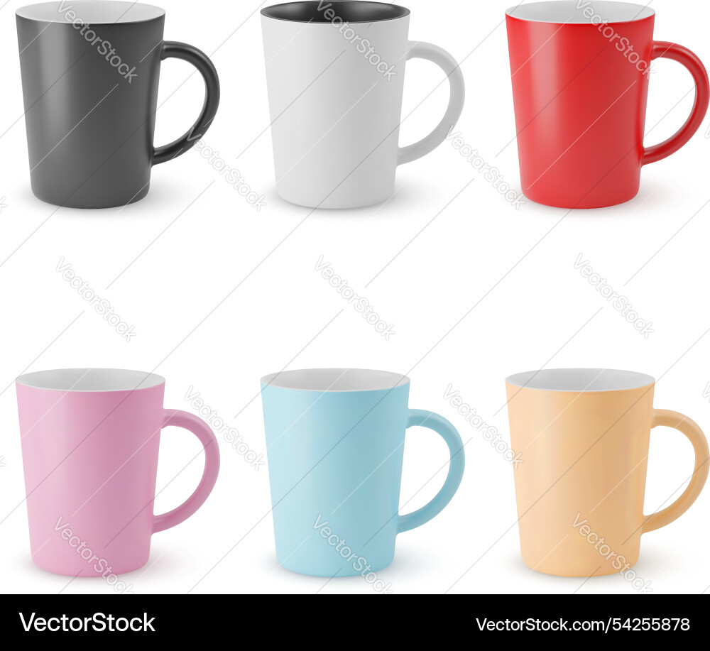 Set of empty cups Set of empty cups vector image