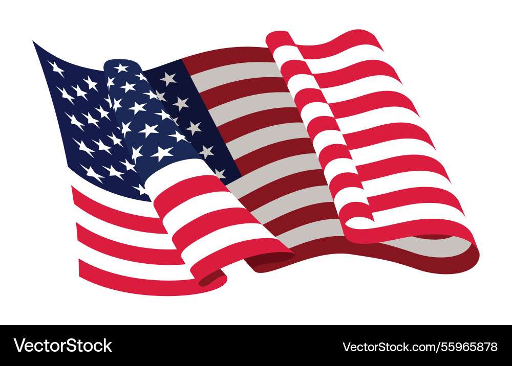 Usa waving flag american national symbol isolated Usa waving flag american national symbol isolated vector image