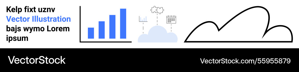 Blue bar chart and cloud-based analytics Blue bar chart and cloud-based analytics vector image