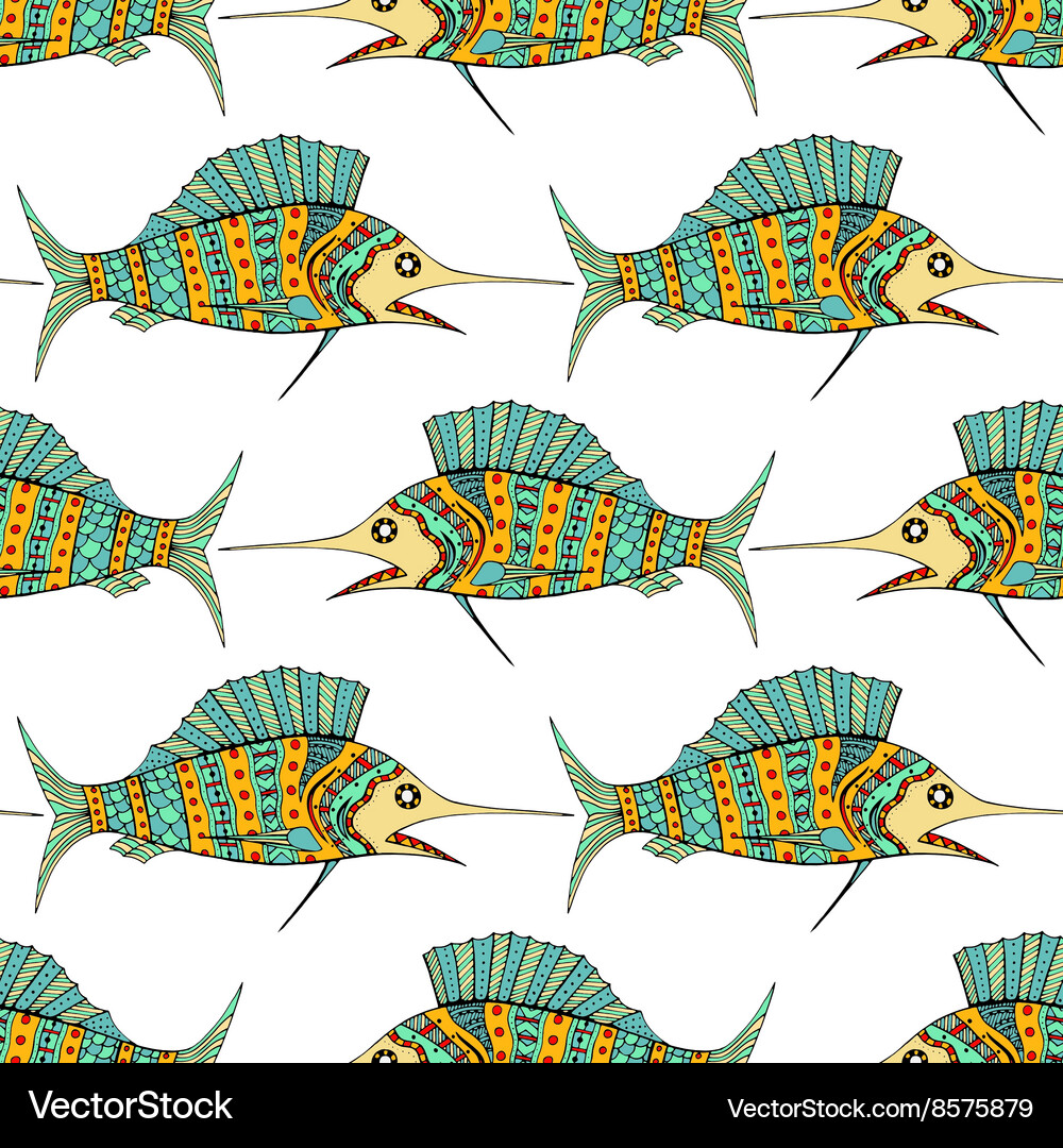 Fish Pattern Background Vector Image