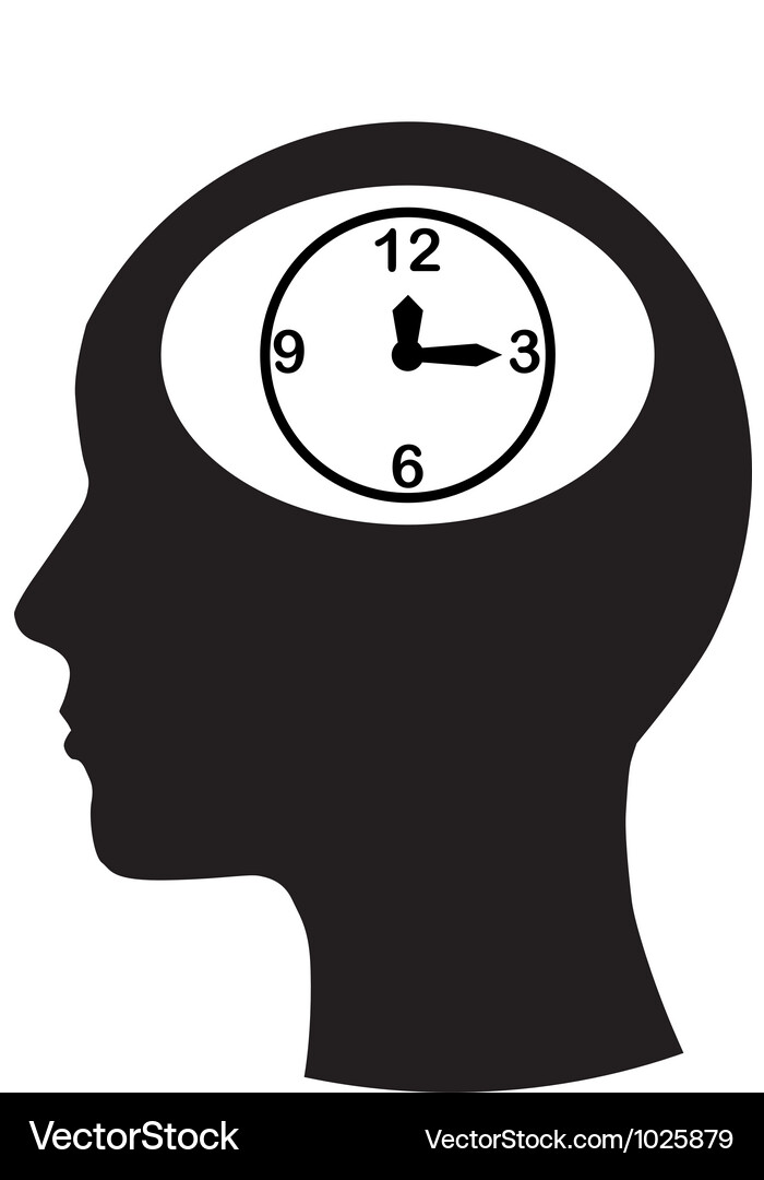 Man and thinking time Vector Image