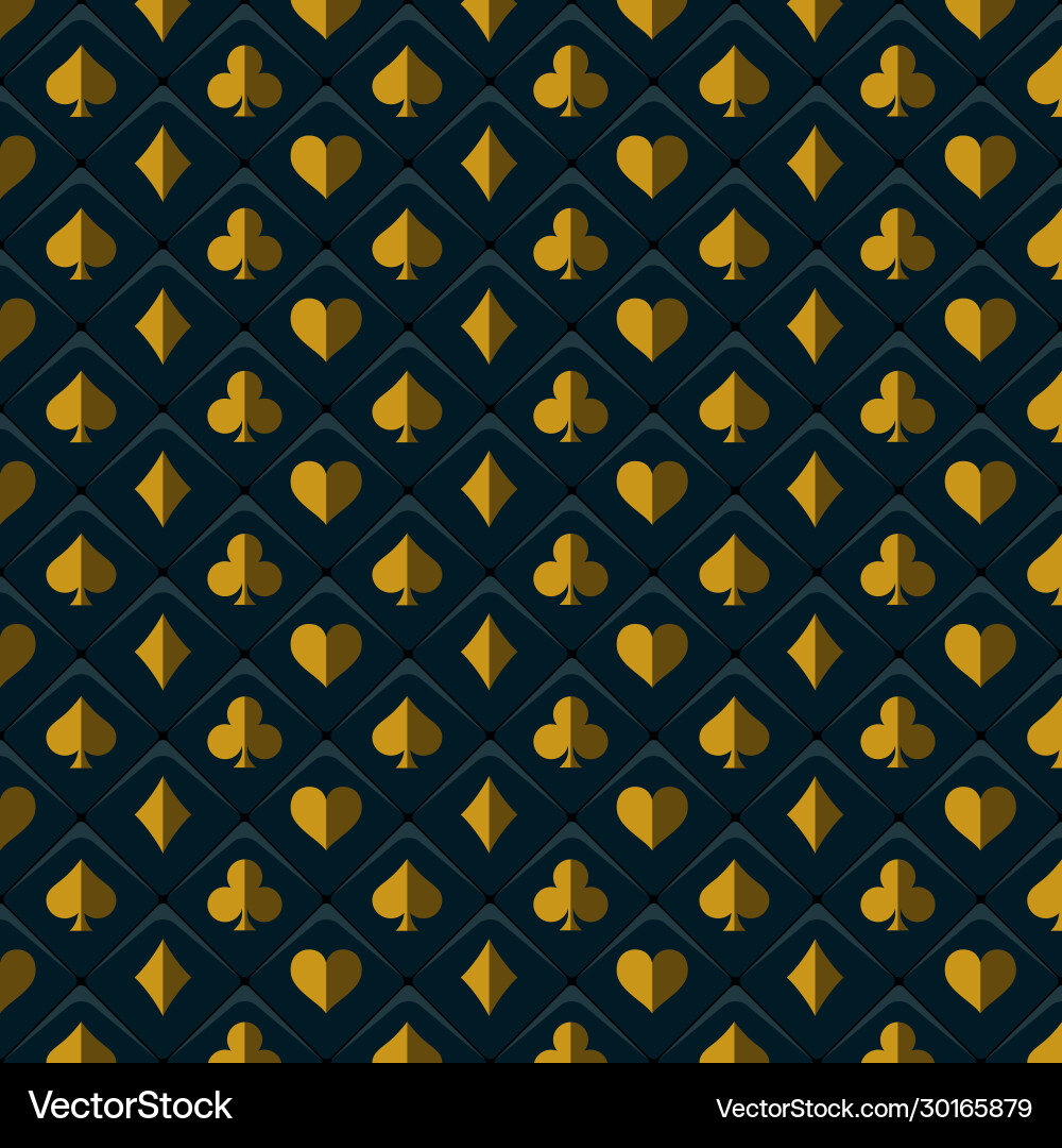 Poker seamless pattern - dark flat texture Vector Image