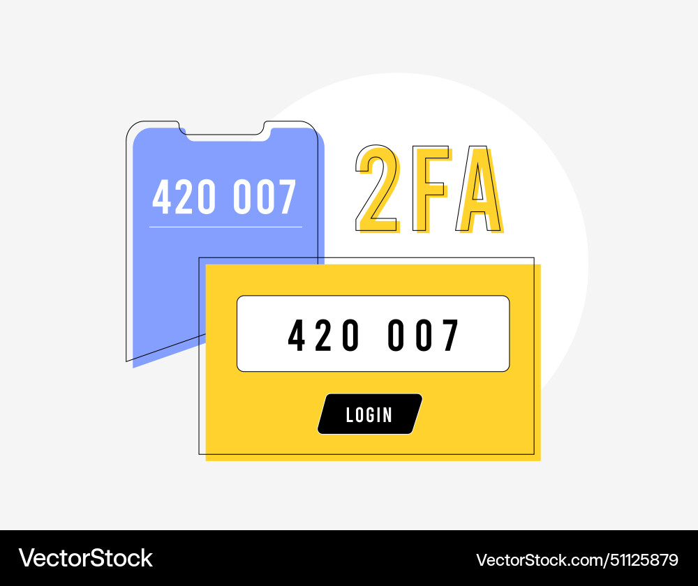 Two-factor authentication concept 2fa security Vector Image