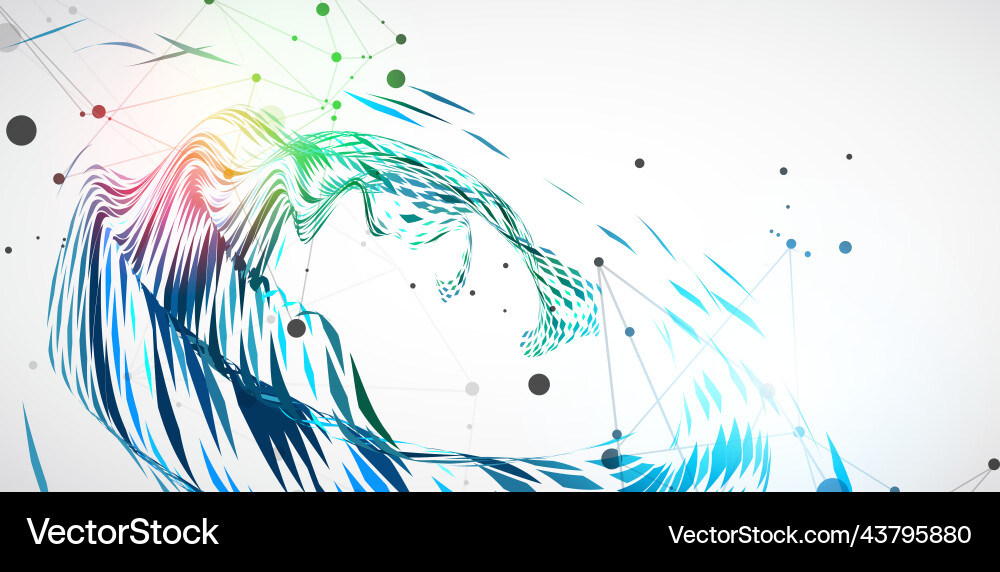 Abstract particle vortex with plexus effect Abstract particle vortex with plexus effect vector image