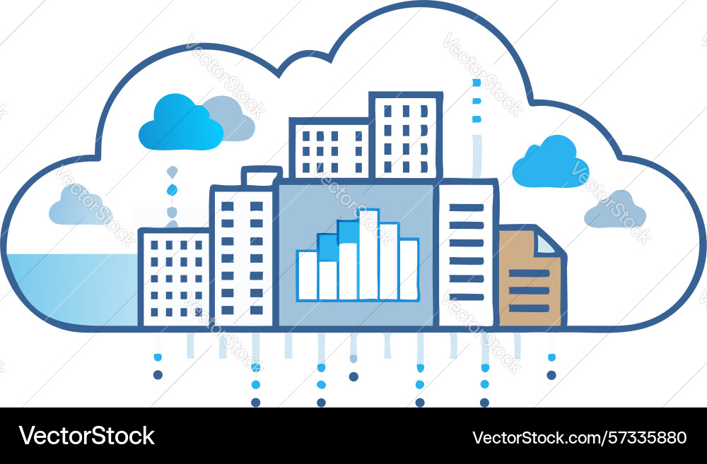 Cloud computing analytics for business vector image