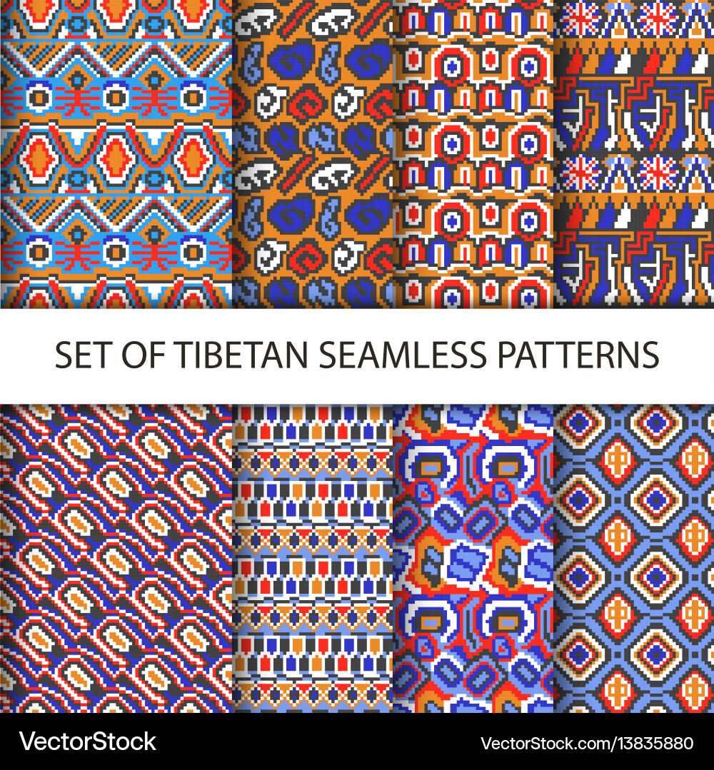 Collection of colorful pixel patterns Collection of colorful pixel patterns vector image