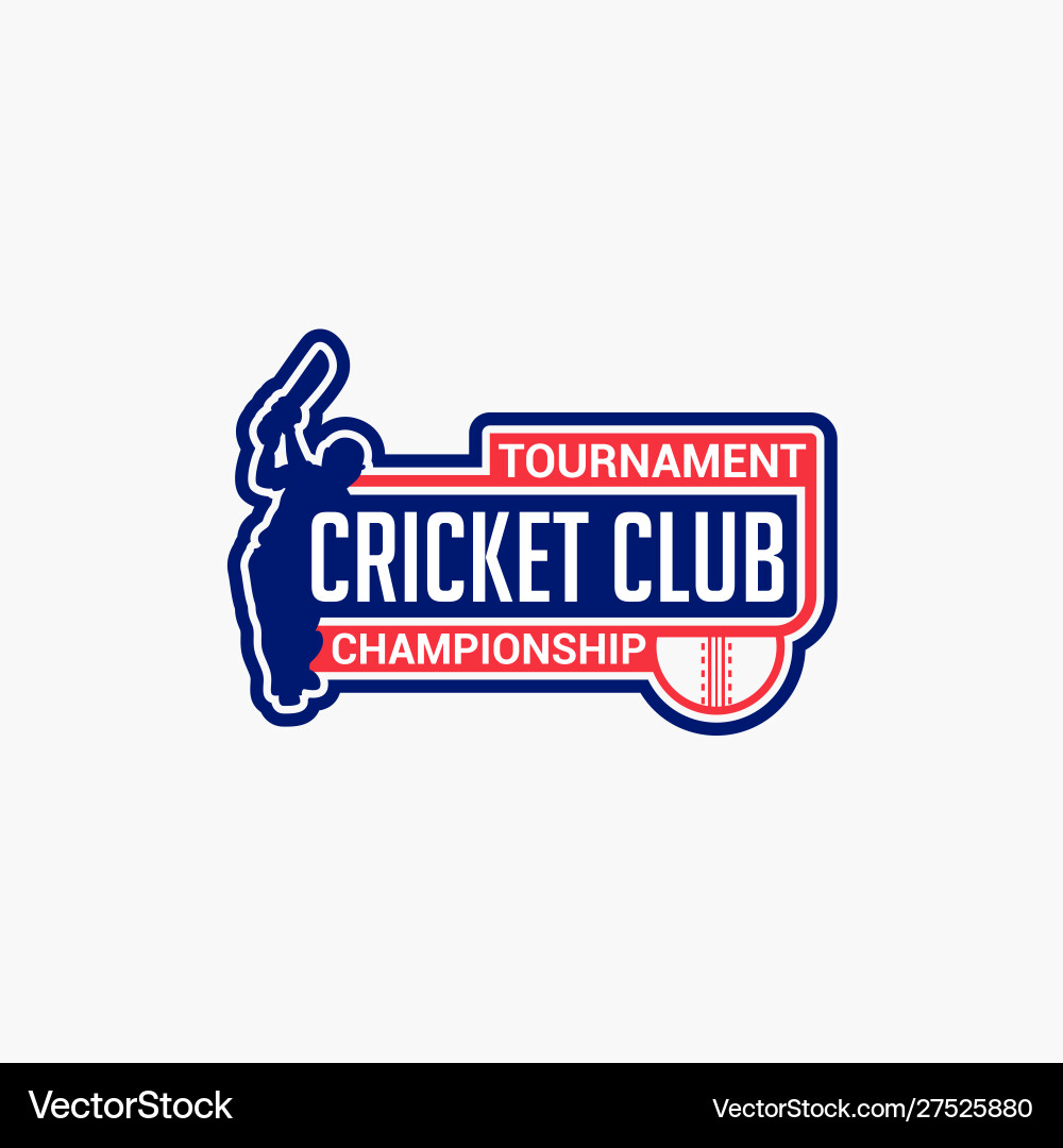 Cricket club badge logo-7 Vector Image