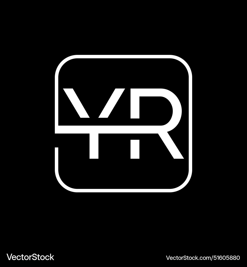 Initial yr letters square shape icon logo design Vector Image