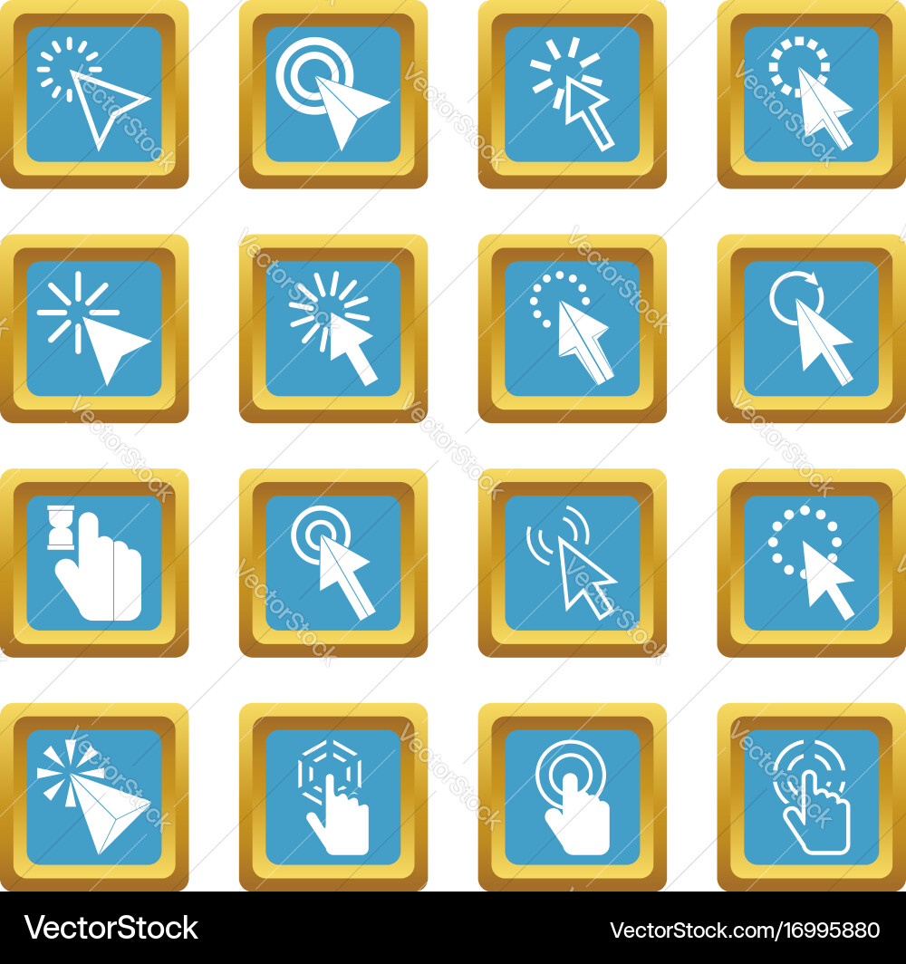 Mouse pointer icons azure vector image