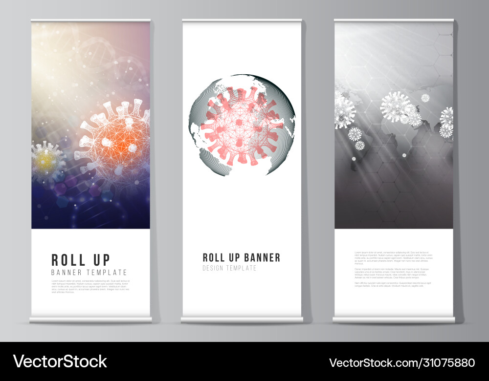 Roll-Up Mockup Templates - Corona Focus Vector Image