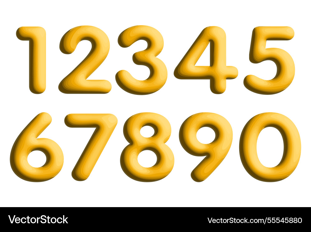 Set of colorful numbers Vector Image
