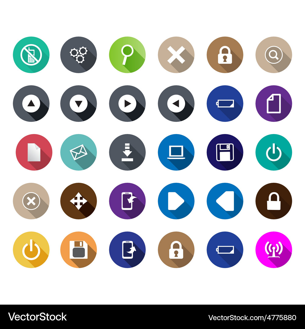 Set of computer icons in a flat design Vector Image