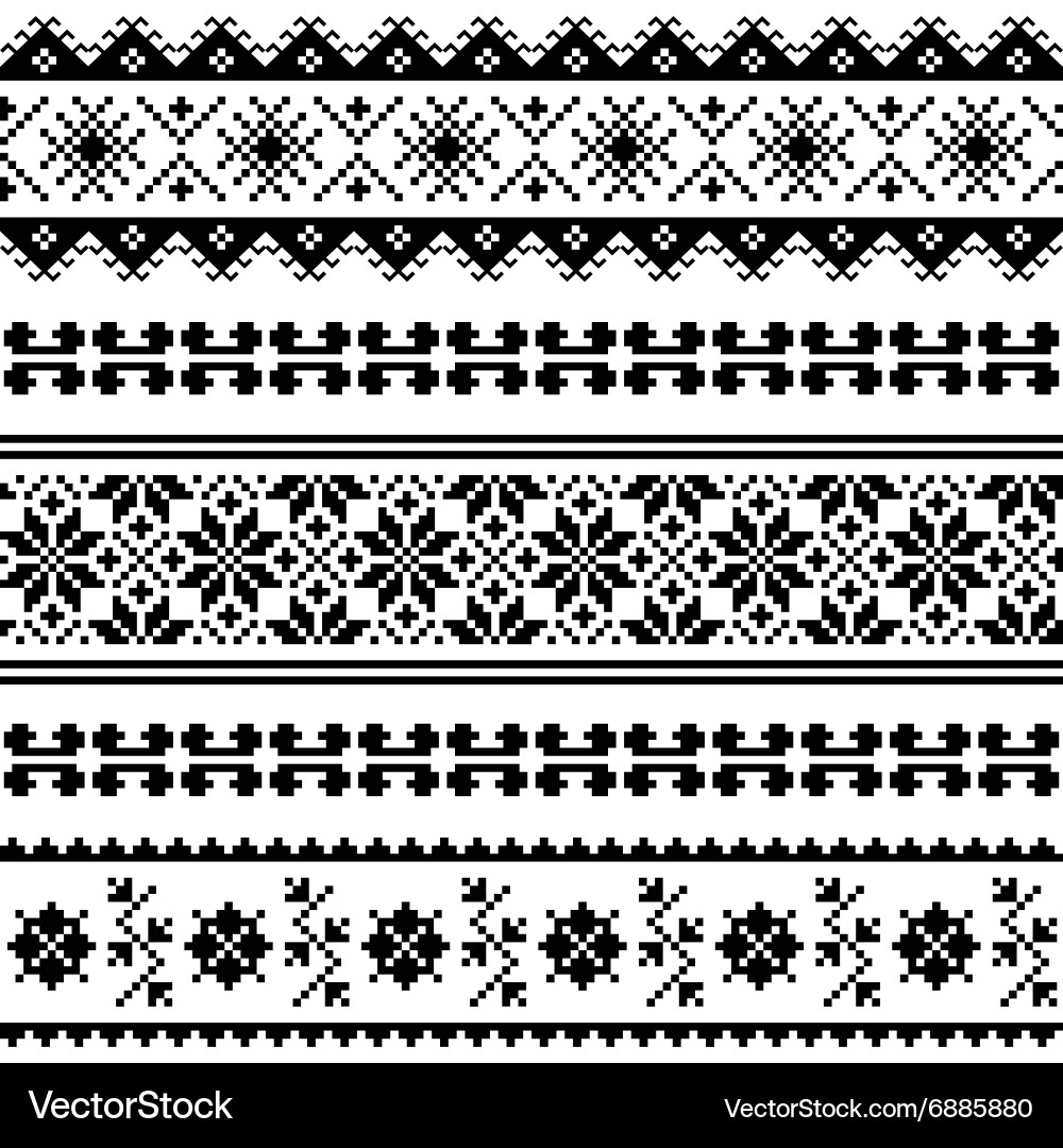 Ukrainian belarusian folk art embroidery pattern Vector Image