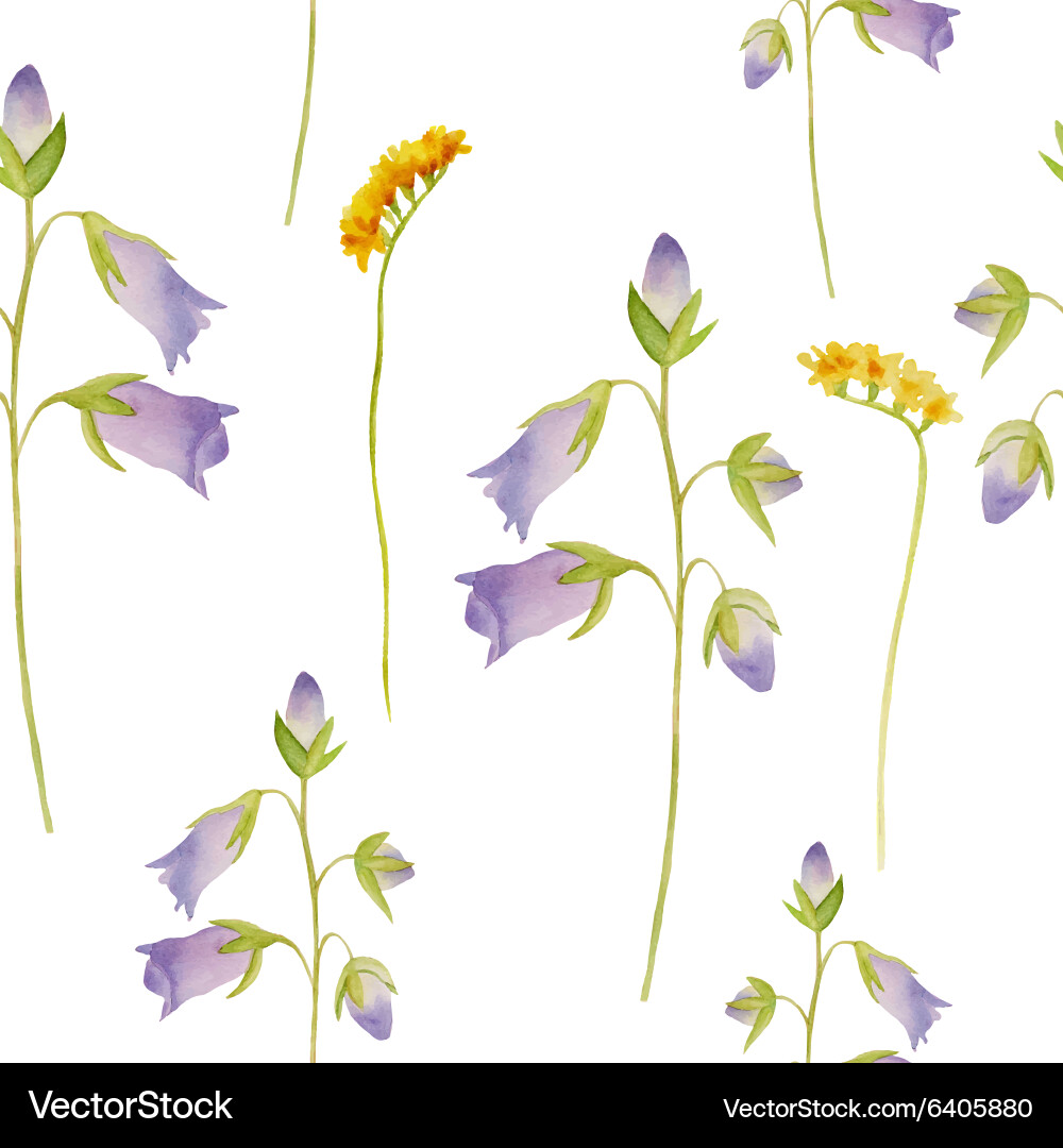 Watercolor Floral Pattern Vector Image