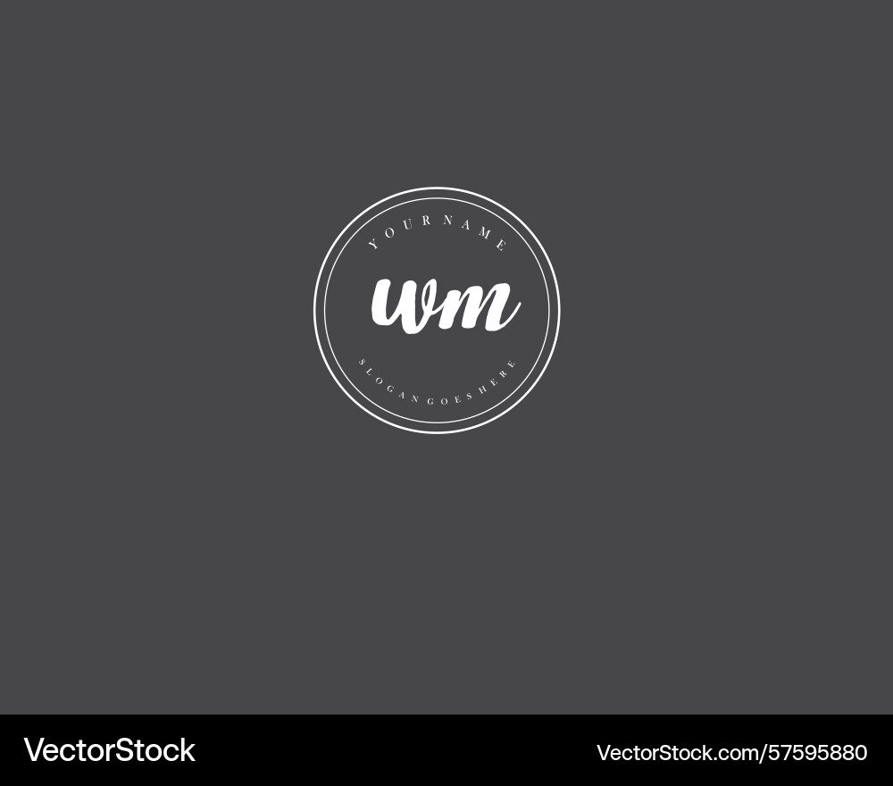 Wm initial handwriting logo design collection Vector Image