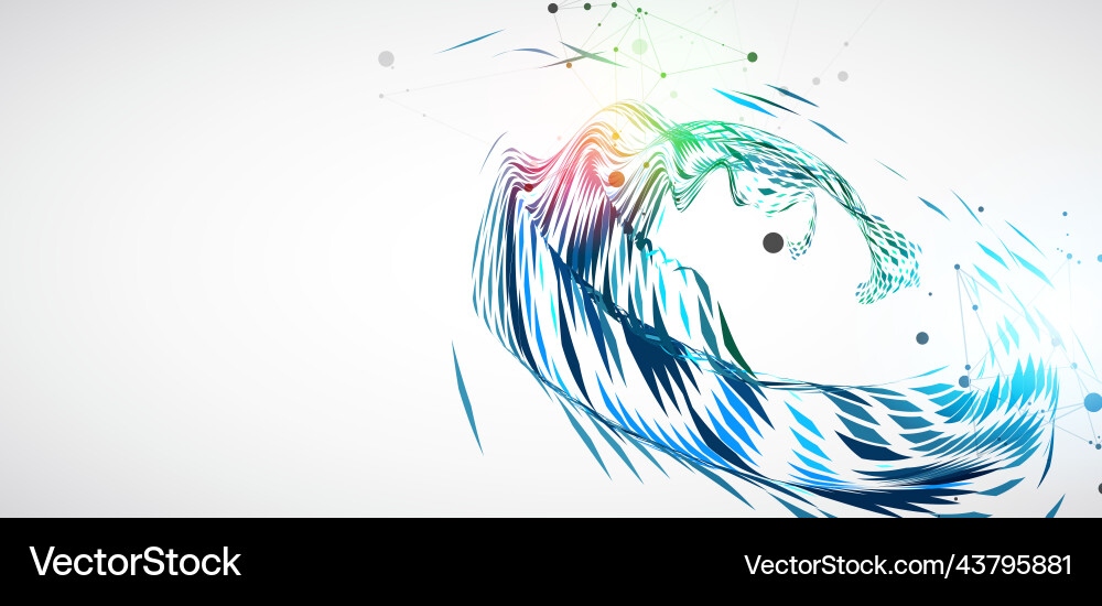 Abstract particle vortex with plexus effect Abstract particle vortex with plexus effect vector image