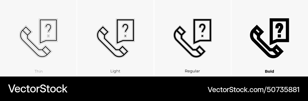 Ask icon thin light regular and bold style design vector image