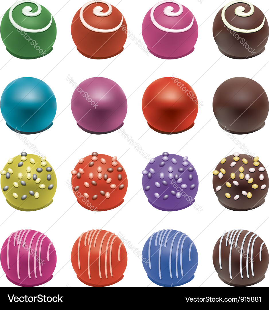 Assorted Colorful Candies vector image