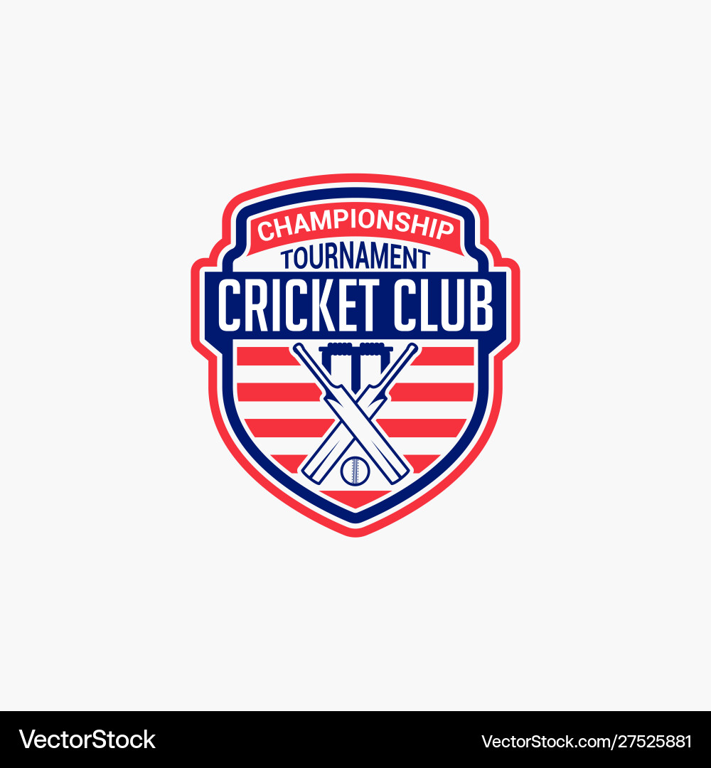 Cricket club badge logo-8 Vector Image