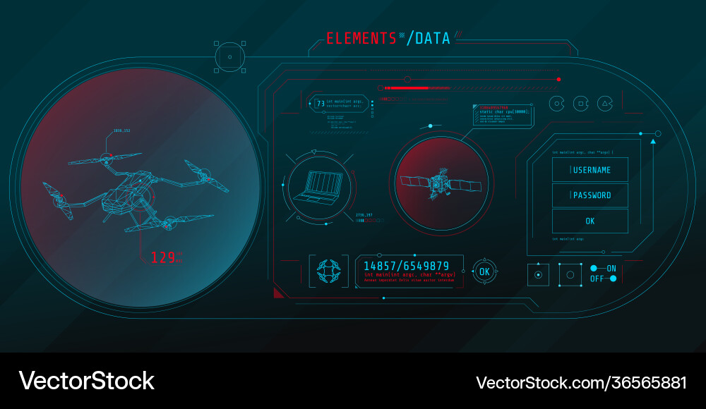Design virtual interface drone Design virtual interface drone vector image