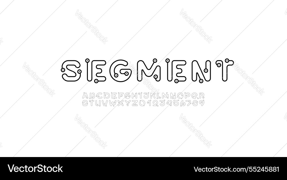 Digital alphabet font made line Digital alphabet font made line vector image