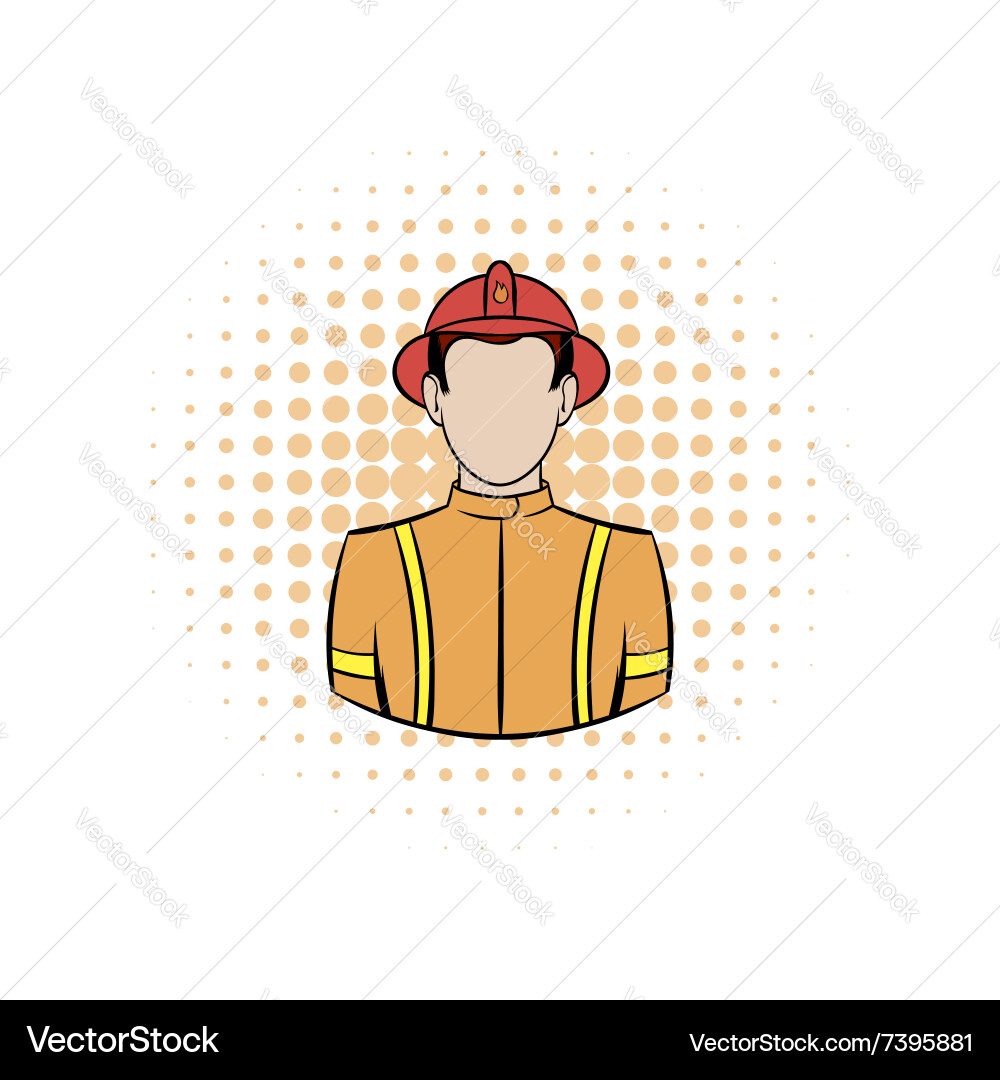 Fireman comics icon Royalty Free Vector Image - VectorStock
