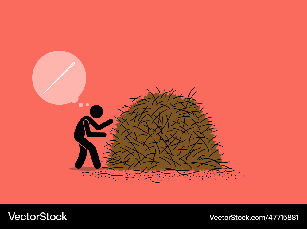 Nadel in Haystack - Difficult Suche Vektorbild