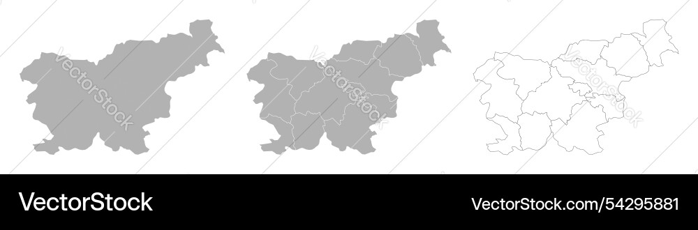 Set of slovenia maps with main map and regional Vector Image