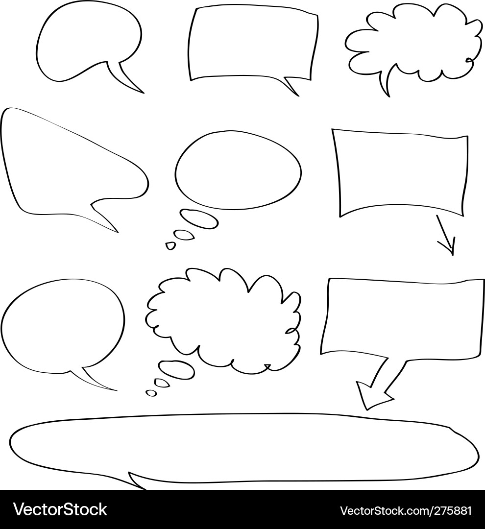 Speech Bubbles - White Bubbles vector image