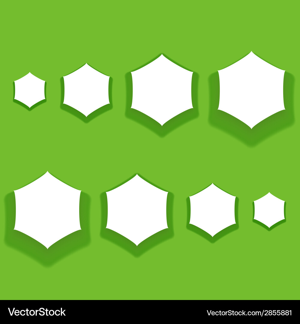 White material design paper buttons with shadow vector image