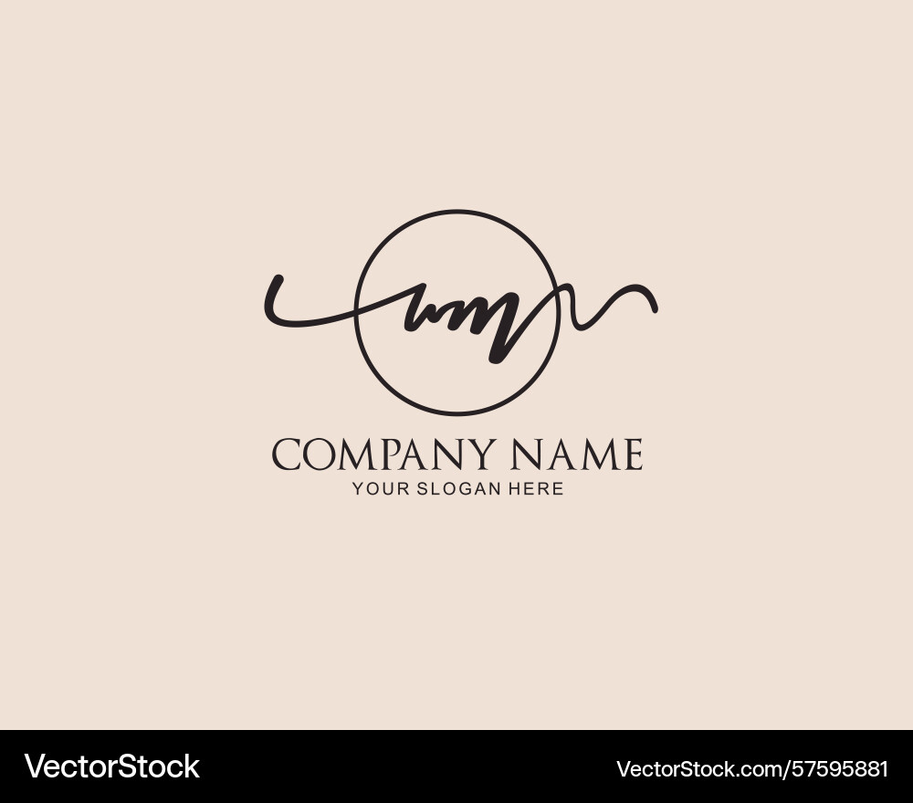 Wm initial handwriting logo design collection Wm initial handwriting logo design collection Vector Image