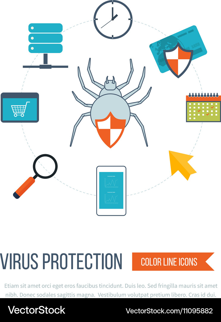 Concepts for data protection internet security Vector Image
